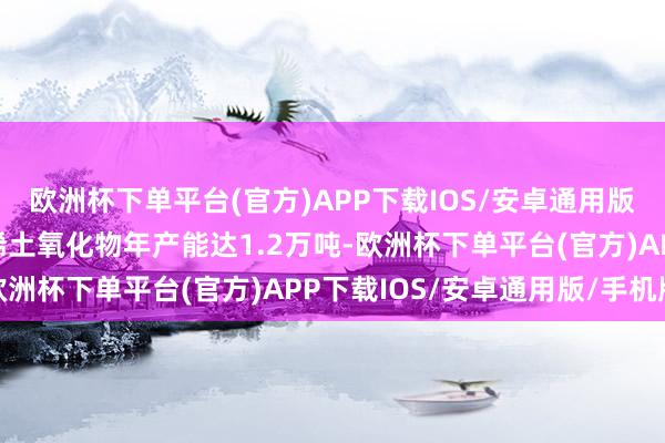 欧洲杯下单平台(官方)APP下载IOS/安卓通用版/手机版公司当今再生稀土氧化物年产能达1.2万吨-欧洲杯下单平台(官方)APP下载IOS/安卓通用版/手机版