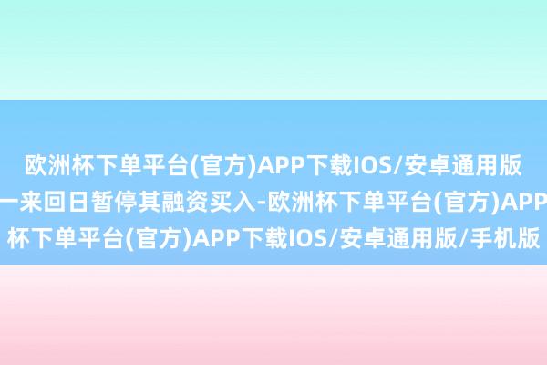 欧洲杯下单平台(官方)APP下载IOS/安卓通用版/手机版来回所不错在次一来回日暂停其融资买入-欧洲杯下单平台(官方)APP下载IOS/安卓通用版/手机版