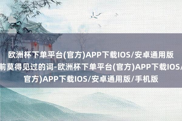 欧洲杯下单平台(官方)APP下载IOS/安卓通用版/手机版还有一些先前莫得见过的词-欧洲杯下单平台(官方)APP下载IOS/安卓通用版/手机版